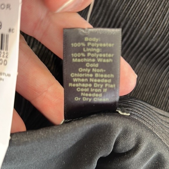 ANN TAYLOR NWT Size 10 Black Ribbed Lined Pull On Midi Skirt Stretch Slinky - Picture 8 of 8